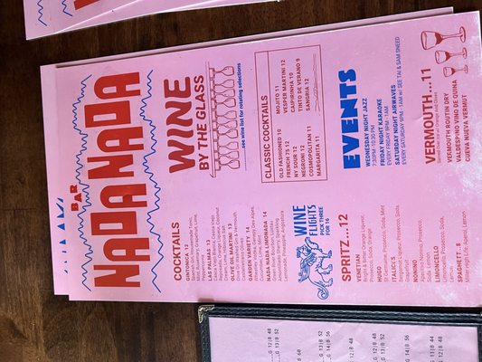 Menu photo 1 Bar Nada Nada Louisville, KY Menu photo 1 Bar Nada Nada Louisville, KY