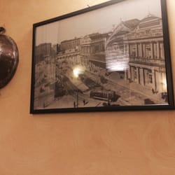 Ristorante DA Nicolino Specialita' Pesce - Cool picture of old school Rome termini terminal. Great art on the walls!