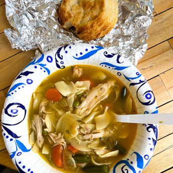 Ajo Eats - Chicken soup and a homemade biscuit. We took it to go. - Creperies Near Me - Ajo, Arizona Ajo Eats - Chicken soup and a homemade biscuit. We took it to go. - Creperies Near Me - Ajo, Arizona