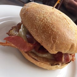 Gilchrist Downbeach - A bacon egg and cheese sandwich. I loved that it wasn't on an English muffin or a bagel. They're so boring.