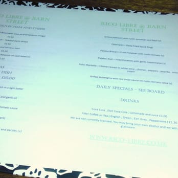 Rico Libre - Menu September 2014 - Tapas/Small Plates Near Me - Birmingham, XWM