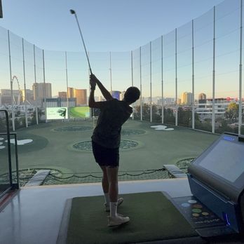 Topgolf - View as the sun sets. Bay 414 - Golf Near Me - Las Vegas, Nevada