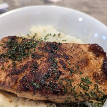 Indulgence Southern Bistro - Seared salmon on grits. - Southern Near Me - Jacksonville, Florida