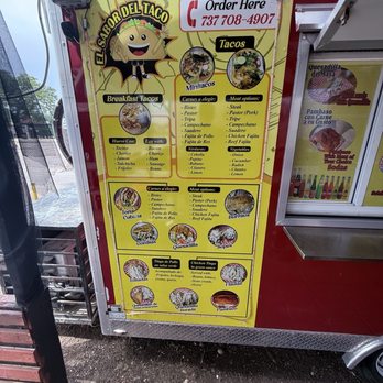 El Sabor Del Taco - Menu for El Sabor Del Taco; includes phone# to them at 737-708-4907 - Tacos Near Me - Austin, Texas