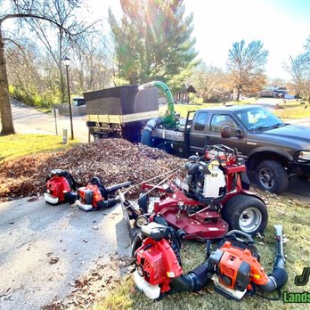 J&J Landscaping - Billy Goat Leaf Vacuum set up with our Red Max/Husqvarna blowers. - Landscaping Near Me J&J Landscaping - Billy Goat Leaf Vacuum set up with our Red Max/Husqvarna blowers. - Landscaping Near Me