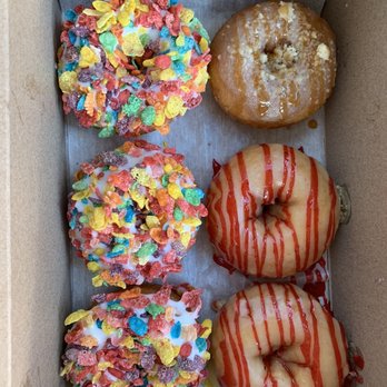 Donna's Delicious Dozen - Fruity pebbles donut, strawberry cream cheese and Apple strudel donuts - Donuts Near Me - Columbus, Ohio