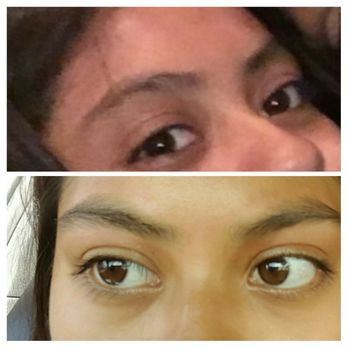 Bella Threading - On top how my brows looked before I went in , bottom after, there is no difference - Threading Services Near Me - Chula Vista, California