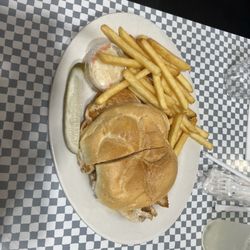 Liberty Diner - Grilled Chicken Sandwich and fries