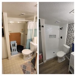 The Arvada Handyman - Bathroom remodel. Before and after.