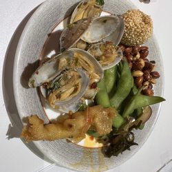 Xifu Hotpot - Complimentary dishes from a buffet table