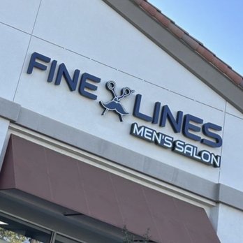 Finelines Men’s Salon - Barber shop store front Signage - Men's Hair Salons Near Me - Roseville, California