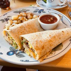 Egg'lectic Cafe - this was to be a breakfast sandwich, which you can tell is a breakfast wrap