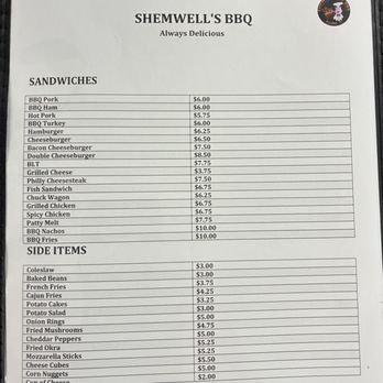 Shemwell's Barbecue - Menu - Barbeque Near Me - Cairo, Illinois Shemwell's Barbecue - Menu - Barbeque Near Me - Cairo, Illinois