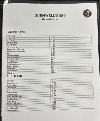 Menu photo 2 Shemwell's Barbecue Cairo, IL Menu photo 2 Shemwell's Barbecue Cairo, IL