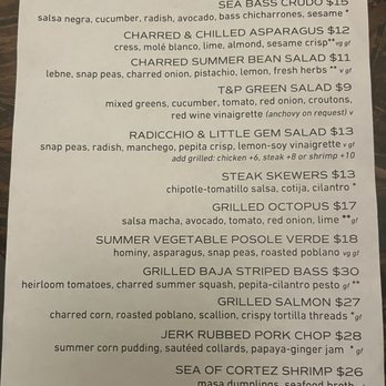 Tito & Pep - Dinner Menu - New American Near Me - Tucson, Arizona