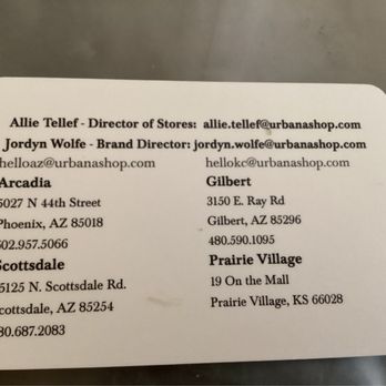 urbAna - Business card - Home Decor Near Me - Scottsdale, Arizona urbAna - Business card - Home Decor Near Me - Scottsdale, Arizona