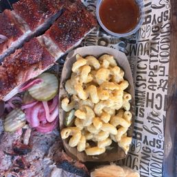 Pork Ribs Mac & Cheese and Brisket Pork Ribs Mac & Cheese and Brisket