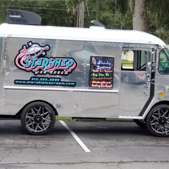 Starship Ice Cream - a food truck parked in a parking lot - Food Trucks Near Me - Savannah, Georgia Starship Ice Cream - a food truck parked in a parking lot - Food Trucks Near Me - Savannah, Georgia
