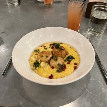 Preserve - Mushroom risotto w/pomegranate seeds and scallops... The scallops were only cooked on one side. - Lounges Near Me - Winters, California Preserve - Mushroom risotto w/pomegranate seeds and scallops... The scallops were only cooked on one side. - Lounges Near Me - Winters, California