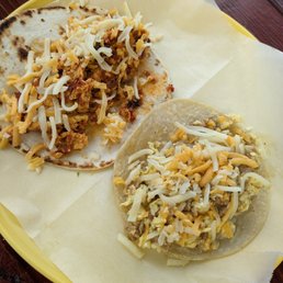 Chorizo, egg and cheese. Sausage, egg, and cheese.