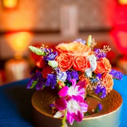 Malleret Designs - Bold color centerpiece.