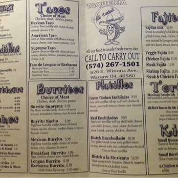 Taqueria el Comal - Take-out menu (does not include weekend specials) - Mexican Near Me - Warsaw, Indiana Taqueria el Comal - Take-out menu (does not include weekend specials) - Mexican Near Me - Warsaw, Indiana