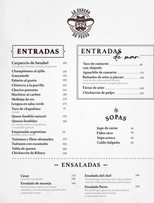 Menu photo 4 La Cabaña de Pecos San Luis Potosí, SLP