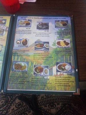 Menu photo 4 La Bendicion Pupuseria Salvadorena Dalton, GA