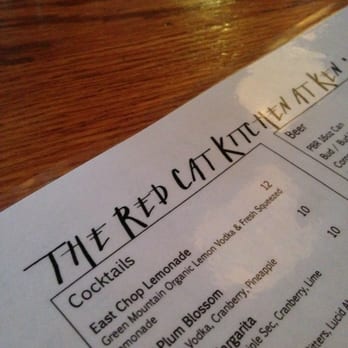 The Red Cat Kitchen - cocktail menu. - New American Near Me - Oak Bluffs, Massachusetts The Red Cat Kitchen - cocktail menu. - New American Near Me - Oak Bluffs, Massachusetts