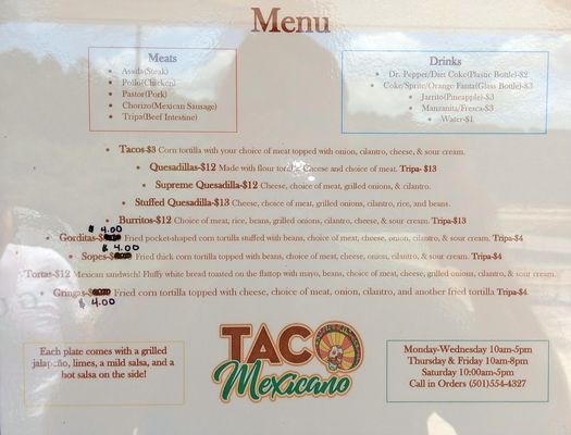 Menu photo 2 Taco Mexicano North Little Rock, AR Menu photo 2 Taco Mexicano North Little Rock, AR