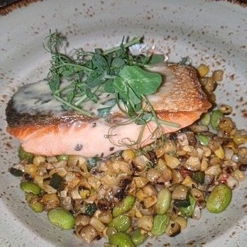 The Crunkleton - Salmon with succotash - Cocktail Bars Near Me - Charlotte, North Carolina