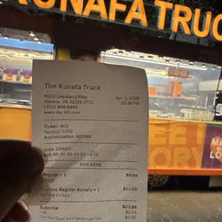 The Kunafa Truck - My receipt... $26 yikes