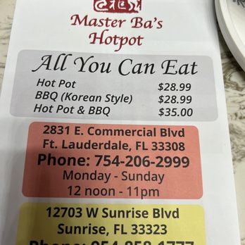 Master Ba's Hot Pot & BBQ - Hot Pot Near Me - Sunrise, Florida Master Ba's Hot Pot & BBQ - Hot Pot Near Me - Sunrise, Florida