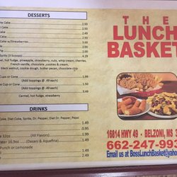 The Lunch Basket Express - Menu pages