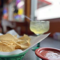 Fiesta Azteca Mexican Restaurant - Chips & Salsa and a margarita