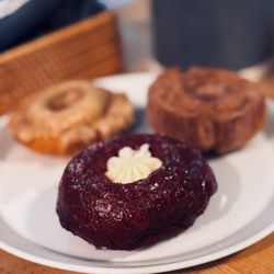 Bamboo Coffee & Donuts - Red Velvet, Maple Donut, Cinnamon Sugar
