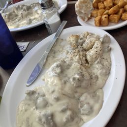 Sausage gravy and biscuits with potatoes!