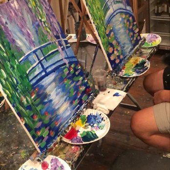 Paint & Sip Studio New York - Monet water lily painting - Paint & Sip Near Me - New York, New York Paint & Sip Studio New York - Monet water lily painting - Paint & Sip Near Me - New York, New York
