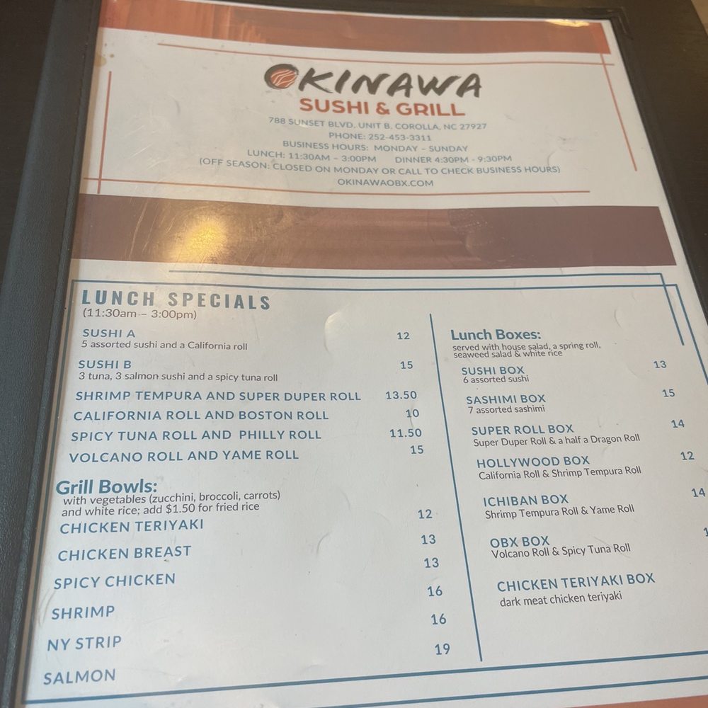 Okinawa Sushi & Grill - Japanese Near Me - Corolla, North Carolina