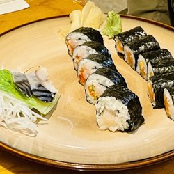 Kyushu Japanese Restaurant - Salmon, D53. Virginia Roll Dinner, D38. Mackerel Dinner