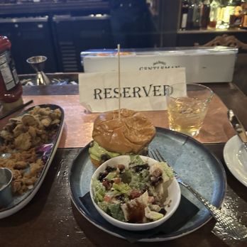 The Whiskey - Happy hour Whiskey burger, Caesar salad, fries pickles - American Near Me - Orlando, Florida The Whiskey - Happy hour Whiskey burger, Caesar salad, fries pickles - American Near Me - Orlando, Florida