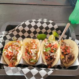 Cochinita Pibil and Arrachera tacos