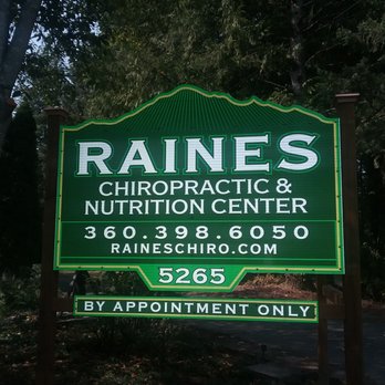 Raines Chiropractic & Nutrition Center - Our Home/Office sign on
Noon Road - Chiropractors Near Me - Bellingham, Washington Raines Chiropractic & Nutrition Center - Our Home/Office sign on
Noon Road - Chiropractors Near Me - Bellingham, Washington