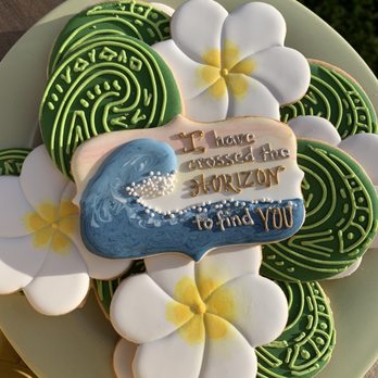 Short Street Sweets - Moana/Hawaii themed cookies ft the heart of tafiti and plumeria flowers plus the ocean wave! - Cupcakes Near Me