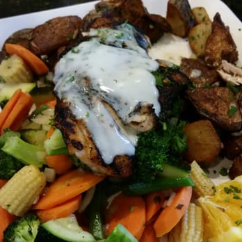 Dr Grubb's - Blackened salmon, baby potatoes, mixed veggies with the yogurt sauce. Combo 2 about $16 :) - American Near Me - Claremont, California Dr Grubb's - Blackened salmon, baby potatoes, mixed veggies with the yogurt sauce. Combo 2 about $16 :) - American Near Me - Claremont, California