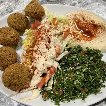 Sahara Middle Eastern Cuisine - Falafel Vegetarian Plate - Middle Eastern Near Me - Pasadena, California