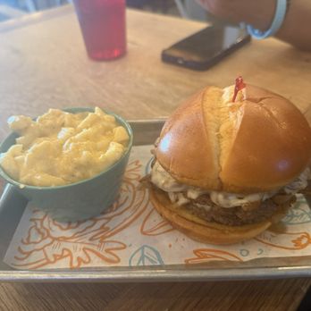 Hushpuppies Seafood Kitchen - HP Pup Smash Burger and HP Mac & Cheese - Side - Seafood Near Me - Summerville, South Carolina Hushpuppies Seafood Kitchen - HP Pup Smash Burger and HP Mac & Cheese - Side - Seafood Near Me - Summerville, South Carolina