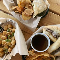 Surf City Tiki Hut - Cheese Curds, French Dip, Chipotle Chicken Club.