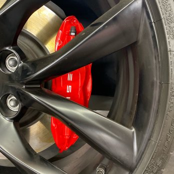 Oc Wrap Shop - Close up of painted calipers - Vehicle Wraps Near Me - Irvine, California Oc Wrap Shop - Close up of painted calipers - Vehicle Wraps Near Me - Irvine, California