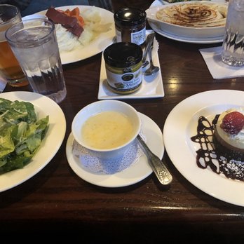 The Auld Shebeen - side cesar salad, Homemade Potato Leek Soup, Shepherd's Pie, and Corned Beef And Cabbage - Irish Pub Near Me - Fairfax, Virginia